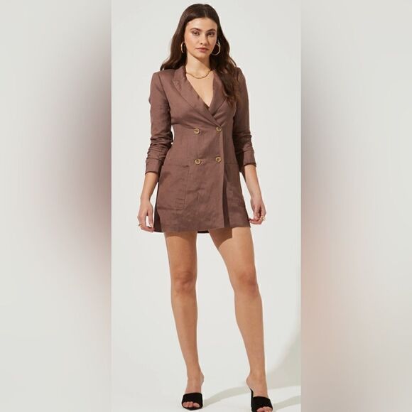 ASTR THE LABEL NWT LINEN BLAZER DRESS SIZE SMALL - Picture 3 of 5